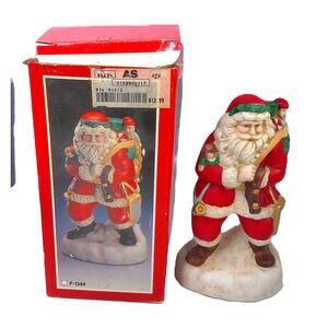 Vtg AMC Old World Santa Claus With Toy Sack Ceramic Figurine with Original Box